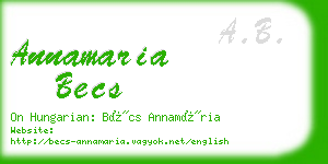 annamaria becs business card
